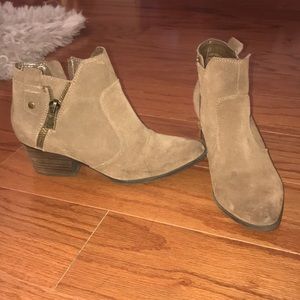 Brown suede ankle boots